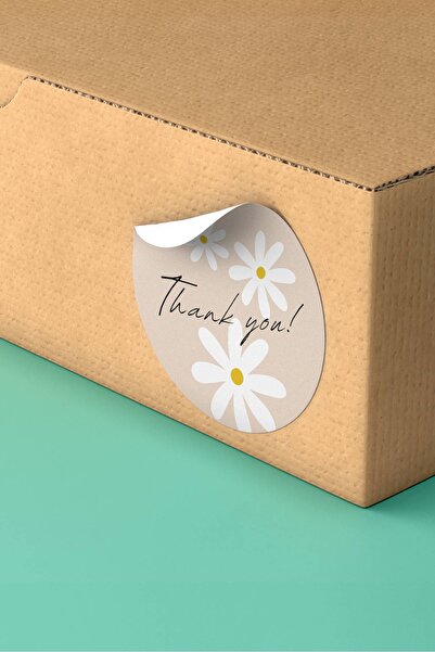 Basic Sense Thank You Sticker Teşekkürler Etiketi Kargo Ambalaj Paketleme Etiketi - 3x3cm 90 Adet - ST2283