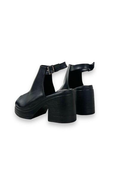 bescobel Women's Pohma Black Heeled Summer Shoes 10 Cm Heel (375)