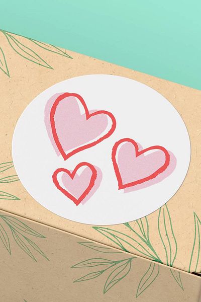 Basic Sense Coated Thank You Sticker Thanks Label Heart Packaging Packaging Label - 3x3cm 90 Pieces - ST2097