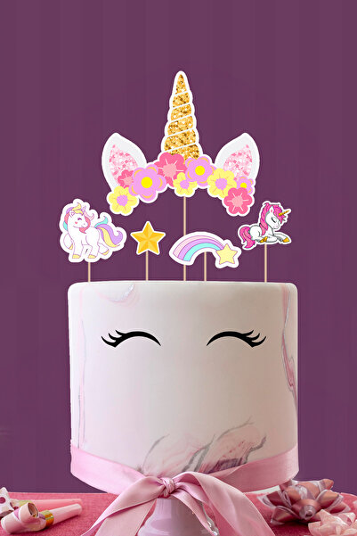 parti Unicorn Pasta Süsü Seti Kürdanları