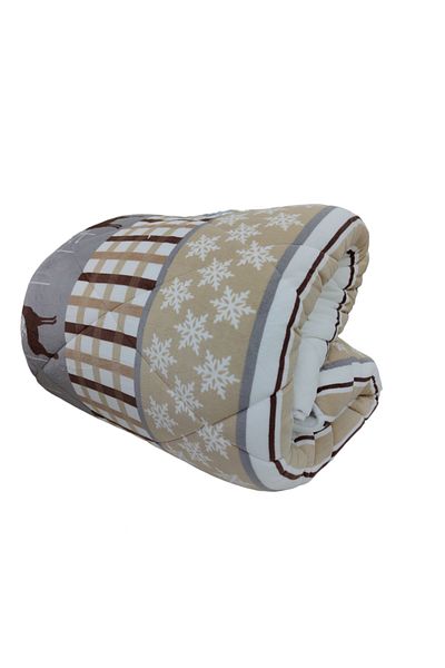 Merinos Comforter Quilt Set Single Deer Beige