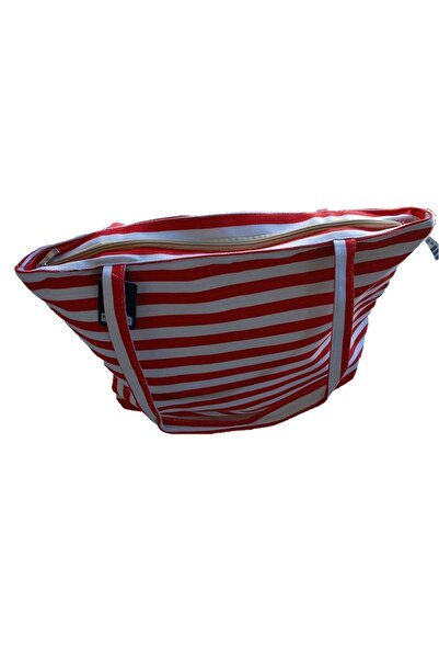 Bay Şapkacı Beach Shoulder Women's Inner Lined Zipper Bag with Pockets