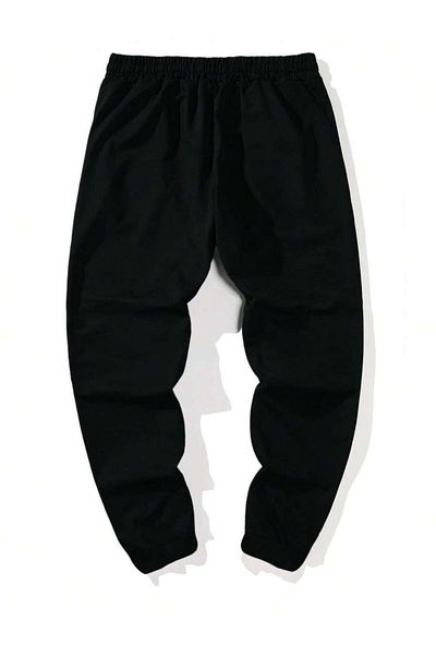 BEETON Smtle Rabbit Sweatpants Jogger - Μαύρο εμπριμέ λαστιχένιο πόδι ψηλόμεσο