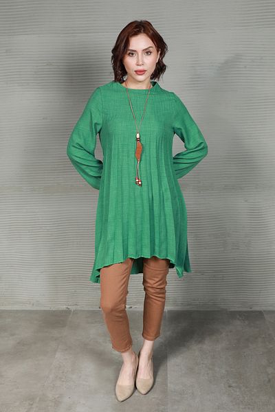 GİYSA Women's Pleated Necklace Aerobin Tunic