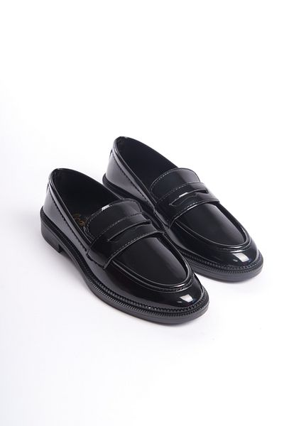 Moda Değirmeni Μαύρα λουστρίνια γυναικεία casual παπούτσια BG1095-112-0005
