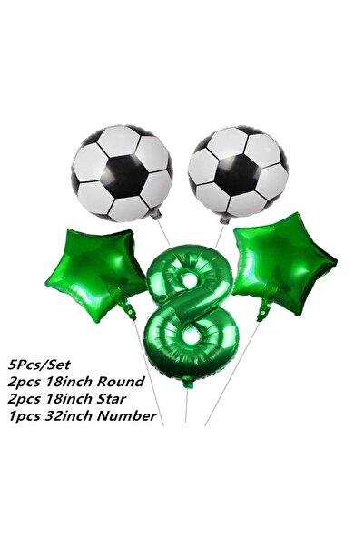 BEST PARTİ DOĞUM GÜNÜ PARTİ SÜSLERİ مجموعة بالونات كرة القدم ذات النجمة الخضر...