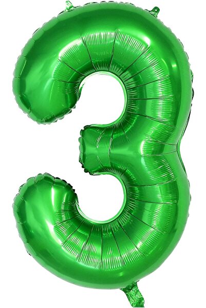 BEST PARTİ DOĞUM GÜNÜ PARTİ SÜSLERİ 3 Figures Dark Green Foil Balloon 80 cm