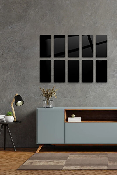 Decorita Dekor Camı | Düz Renk - Siyah | 10'lu Takım | 12,5cm x 25cm