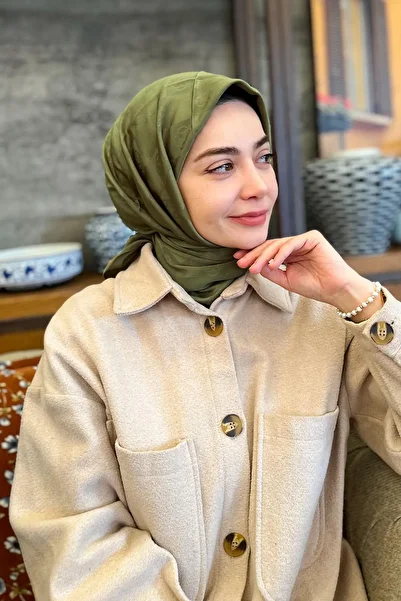 Aker Seria Checkers Monogram - Eșarfă Jacquard Khaki 1070600 -951