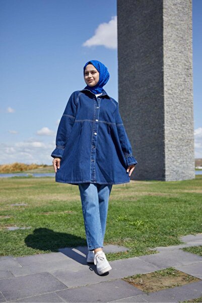 ENZİM JEANS Oversize Γυναικείο Τζιν Μπουφάν