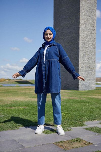 ENZİM JEANS Jachetă de blugi oversize pentru femei