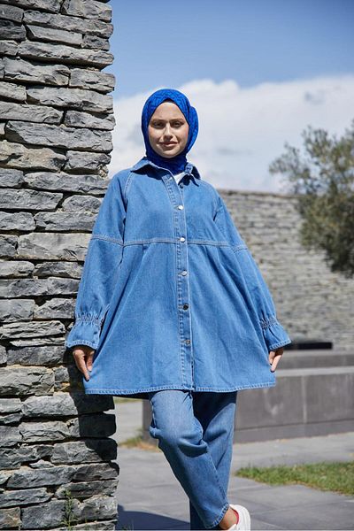 ENZİM JEANS Jachetă de blugi oversize pentru femei