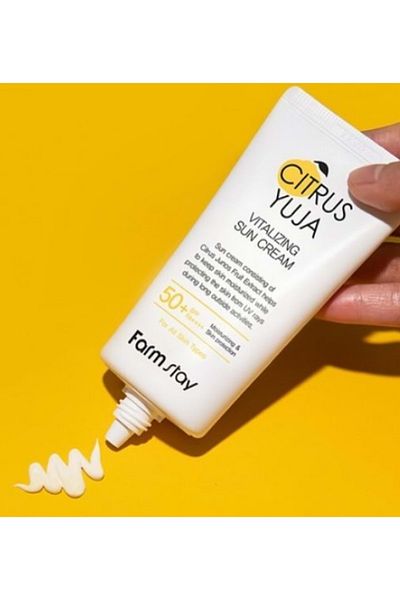Farmstay Citrus Yuja Vitalizing Sun Cream - Sunscreen with Vitamin C SPF 50