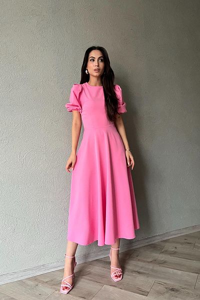 Seda Yalçın Atelier Pink Balloon Sleeve Skirt Flared Dress