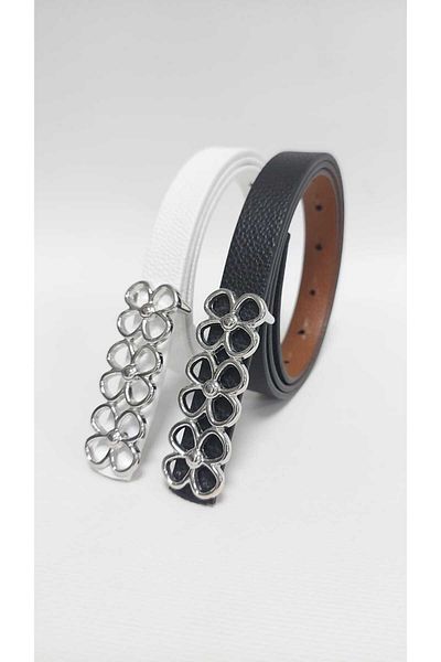 Kemerix Reversible 2-Piece Thin Belt Set for Women