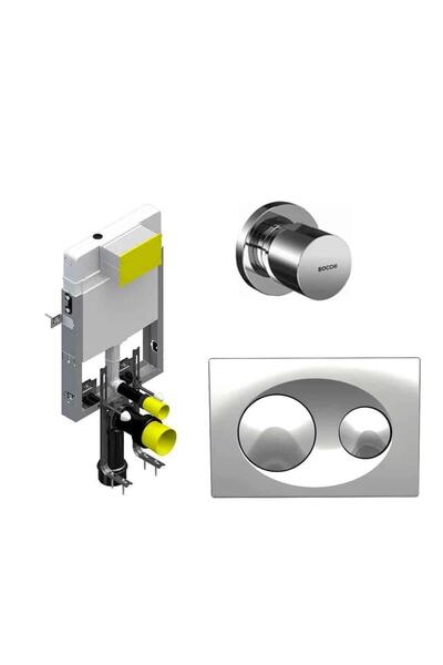 Bocchi Gömme Rezervuar 8.5 Cm Tuğla Duvar Seti (KUMANDA PANELİ STOP VALF) 8000-1000