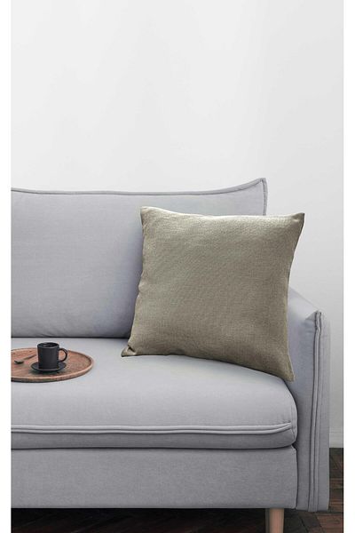 Melodie Linen Throw Pillow Cover Brown 45x45 Cm