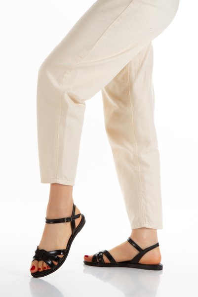 Melacomfort Comfort Women's Black Cross Sandals