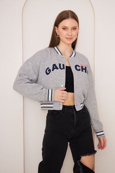 NEWLAKER GAUCHE Embroidered Women's Crop College Jacket