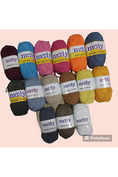 HOBİTEKS Natural koton Amigurumi ve Punch Ipligi 100 gr set 15 adet