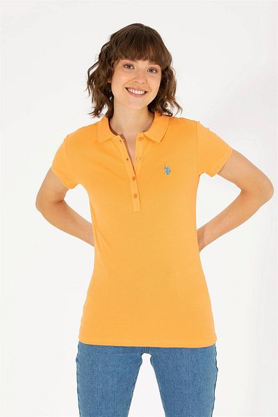 U.S. Polo Assn. Tricou de bază cu gât polo pentru femei - G082GL011.000. 1567331