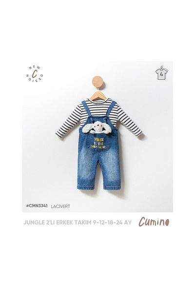 Cumino Striped Plush Rabbit Children's Saloped