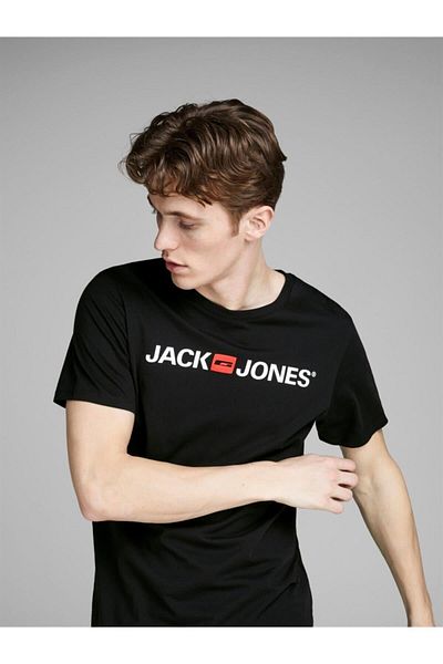 Jack & Jones Jack&jones 12137126   On Jack&jones Written 0 Κοντό μανίκι με λαιμόκοψη Tsh