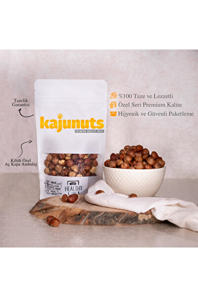 KAJUNUTS Premium Gurme Serisi  Giresun Iri Boy Çiğ Fındık Içi %100 Taze Atıştırmalık Çerez(Net 100gr)
