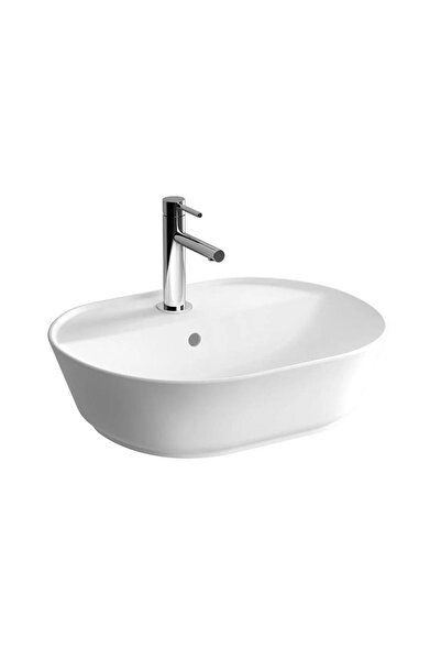 VitrA Geo Çanak Lavabo 7428b001-0001 Oval - 55x43 Cm - Tek Armatür Delikli - Su Taşma Delikli - Mat