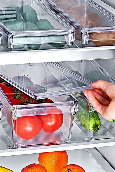 Nandy Home Set of 6 Tall Clear Refrigerator & Cabinet Organizer with Cover