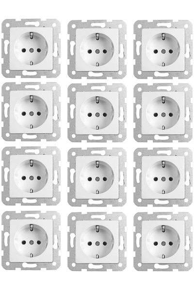 VİKO Viko Linnera Grounded Socket White (Frame Included)90440008 (12 Pieces)