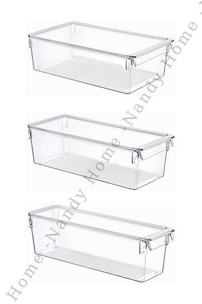 Nandy Home Σετ 9 Tall Clear Ψυγείο & Οργανωτής Ντουλάπας με Κάλυμμα