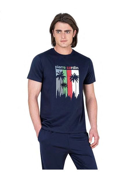 Pierre Cardin Ανδρικό κοντομάνικο σετ πιτζάμες με στάμπα