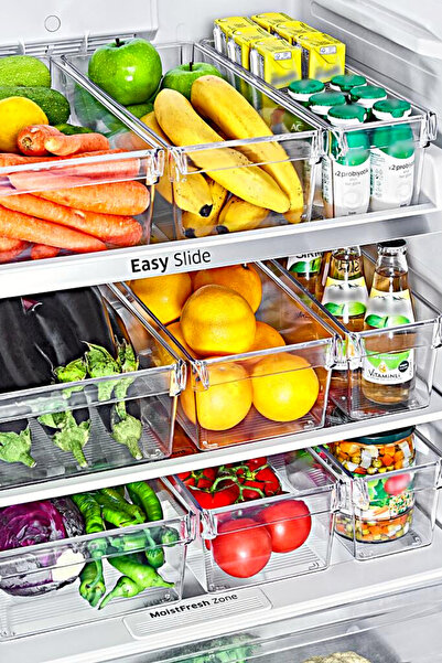 Nandy Home Set of 6 Tall Clear Refrigerator & Cabinet Organizer