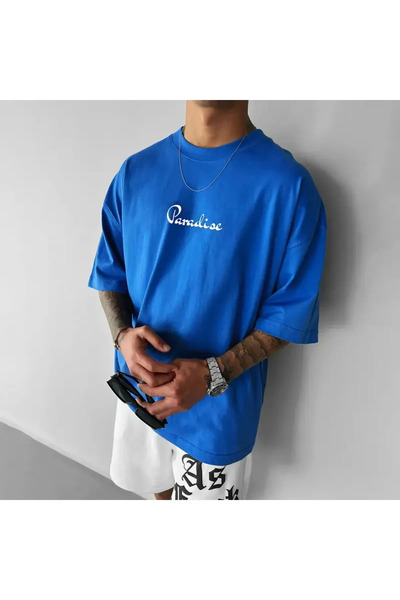 Machetta Μπλουζάκι Unisex μεγάλου μεγέθους Paradise με στάμπα Oversize