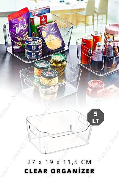 Nandy Home 5 Lt átlátszó hűtő- és szekrényrendező 27x19x11,5 cm