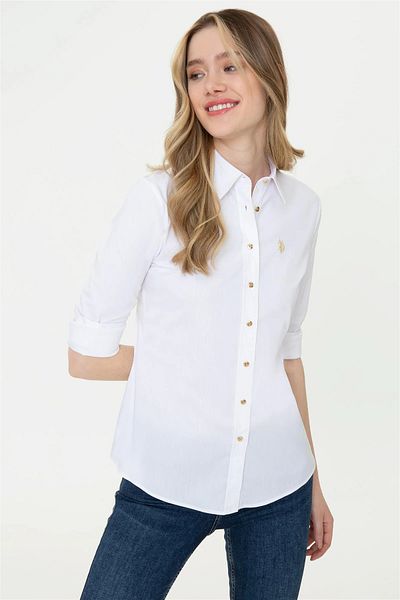U.S. Polo Assn. Cămașă de bază cu mânecă lungă pentru femei G082SZ004-000-1840369