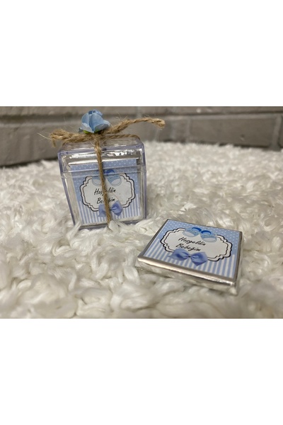 NeşeliAtölyem 5 KUTU 25 Adet Hoşgeldin Bebeğim Etiketli Sütlü Madlen Bebek Çi...