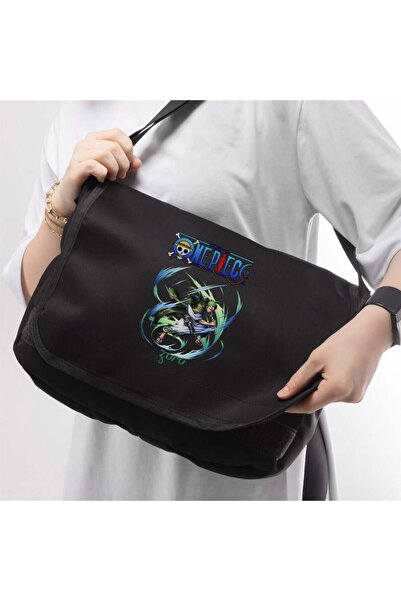 Toum Μαύρη τσάντα Messenger με στάμπα OnlyMoon One Piece Blue Zoro