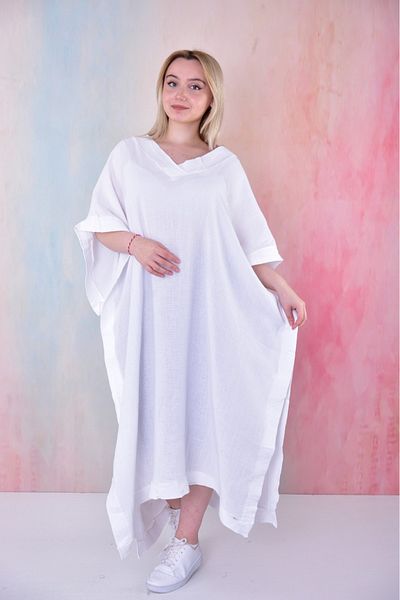 BUUFUU Casual Summer Seasonal Muslim Fabric Loose Poncho Below the Knee Long Tunic-Poncho