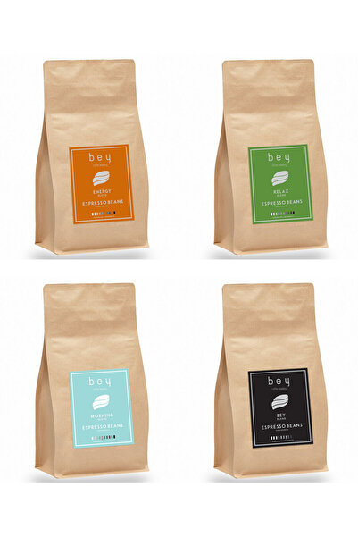 Bey Kahve Bey Coffee Roastery - مجموعة قهوة الإسبريسو والفول 250 جم - 4 أنواع