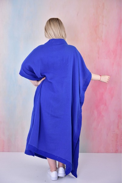 BUUFUU Casual Summer Seasonal Muslim Fabric Loose Poncho Κάτω από το Γόνατο Μακρύ Τούνικο-Πόντσο