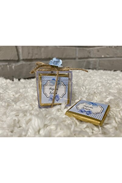 NeşeliAtölyem 5 KUTU 25 Adet Hoşgeldin Bebeğim Etiketli Sütlü Madlen Bebek Çi...