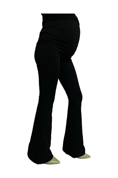 Modoo Tekstil Černé těhotenské kalhoty ze španělské potápěčské látky