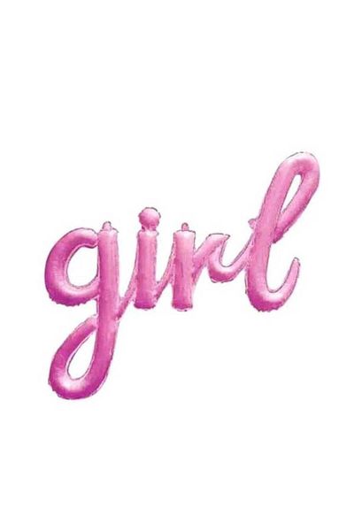 Deniz Party Store Pink White Girl Foil Balloon 1 Piece
