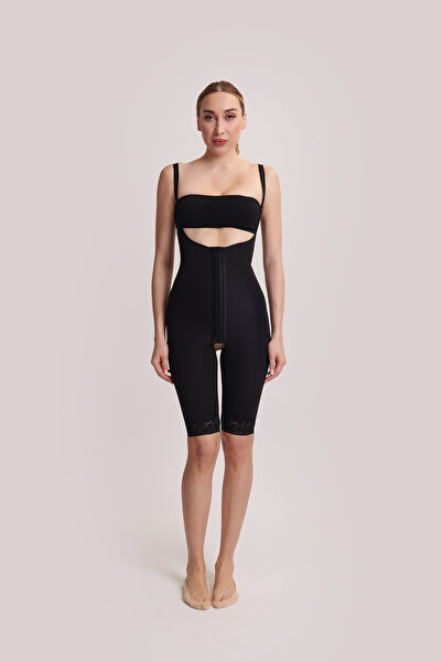 ERFECEN مشد فوق الركبة منقوش تحت الصدر/فن 304/لون أسود