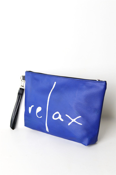 Jack Tonio Жіноча веганська шкіряна сумочка на блискавці з синім принтом