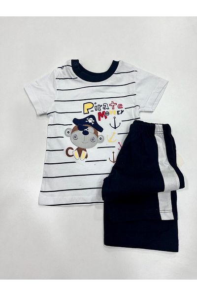 Esterella BABY BOY PIRATE SHORTS SET / COMBED COTTON SUMMER SHORTS SET