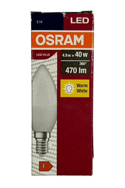 Osram 4,9W (40W) 2700K (Sarı Işık) E14 Duylu Led Ampul (2 Adet)