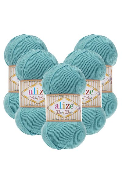 Alize Baby Best 5-Piece 164 Lake Blue Hand Knitting Yarn